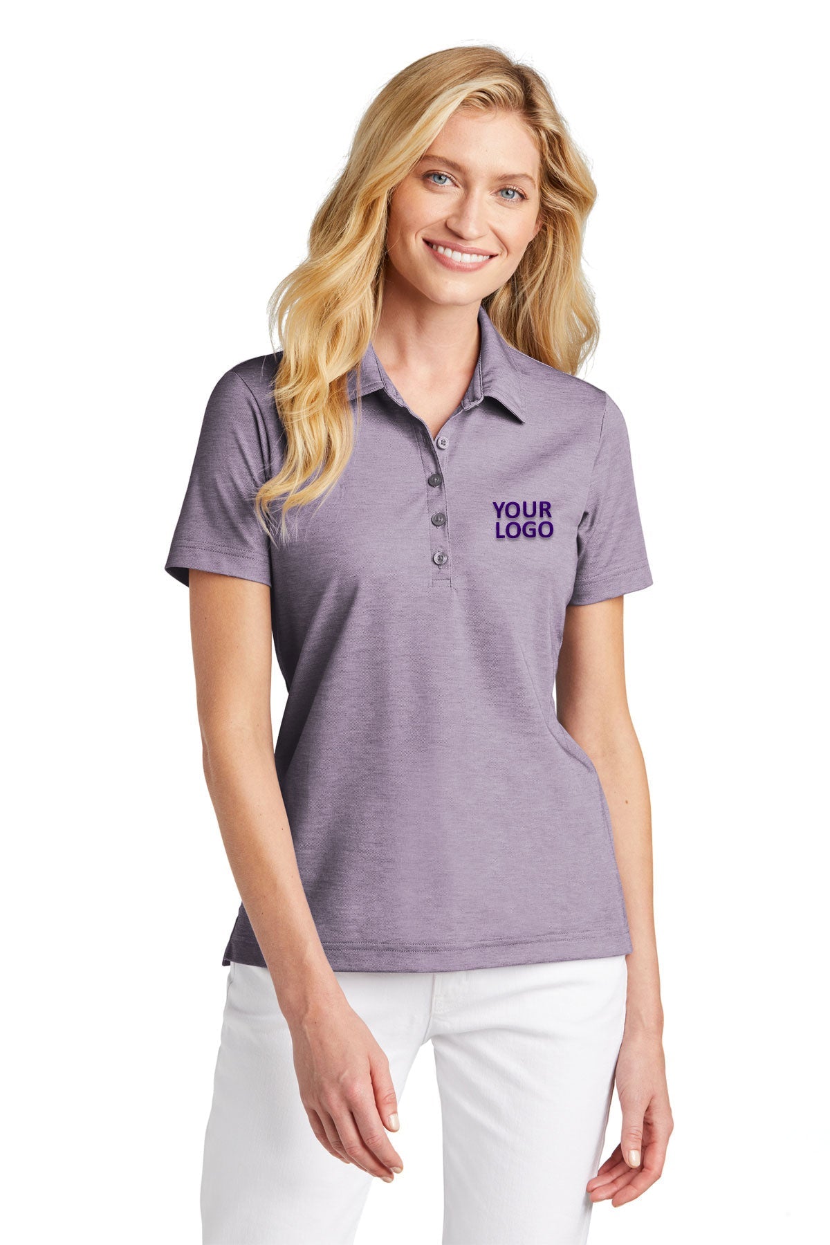 TravisMathew Purple Sage Heather Polos custom dri fit polo shirts