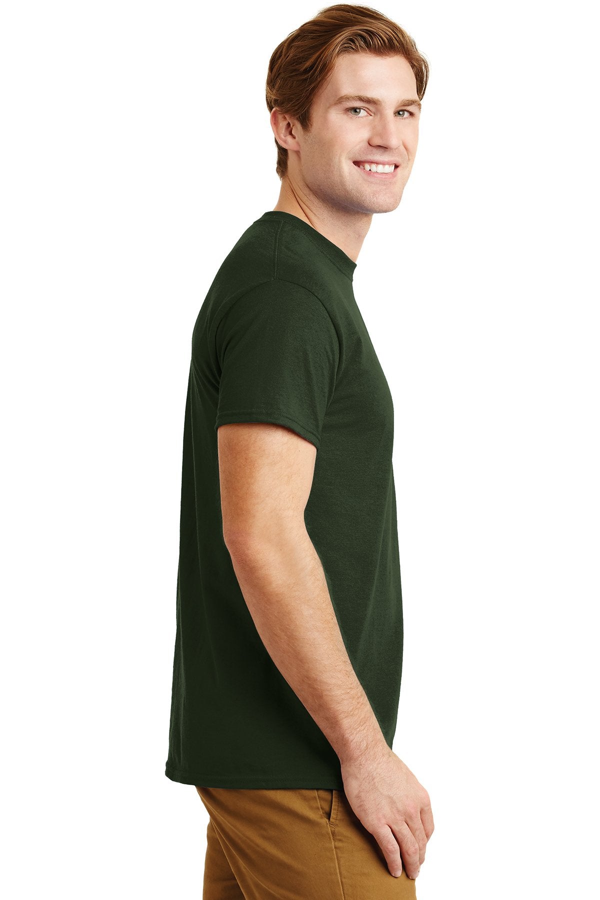 gildan dryblend cotton poly pocket t shirt 8300 forest green
