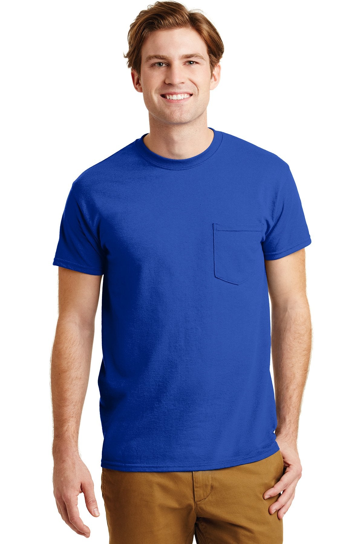 gildan dryblend cotton poly pocket t shirt 8300 royal