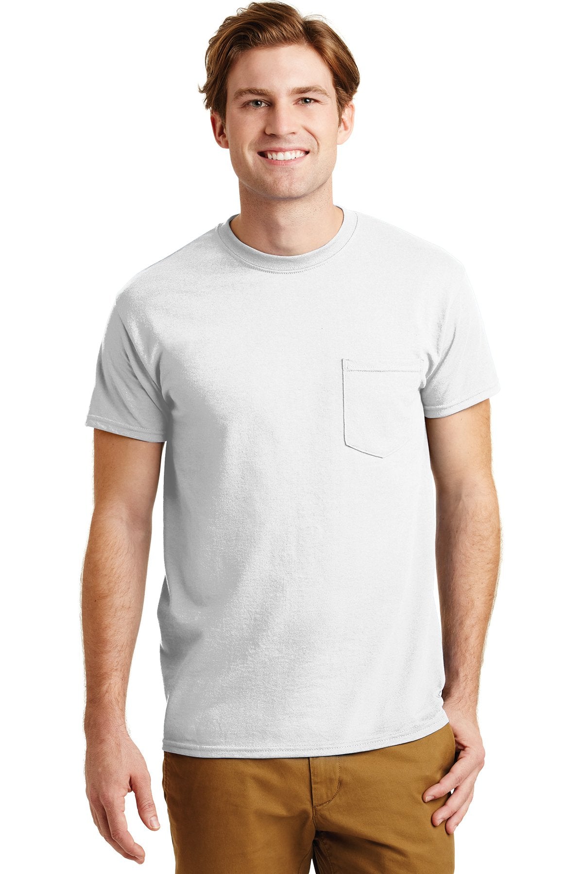 gildan dryblend cotton poly pocket t shirt 8300 white