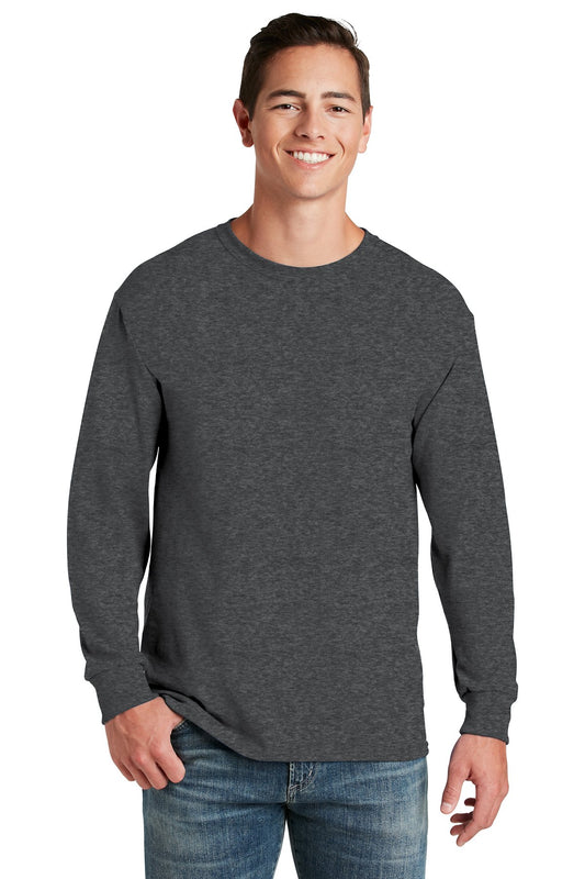 jerzees dri-power 50/50 cotton/poly long sleeve t-shirt 29ls black heather