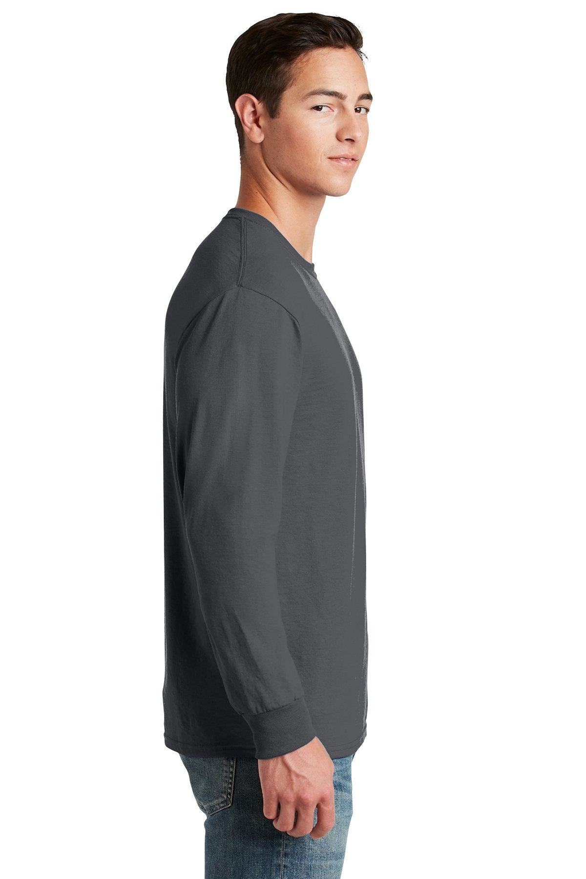 Jerzees Dri-Power 50/50 Cotton/Poly Long Sleeve T-Shirt 29LS Charcoal Grey
