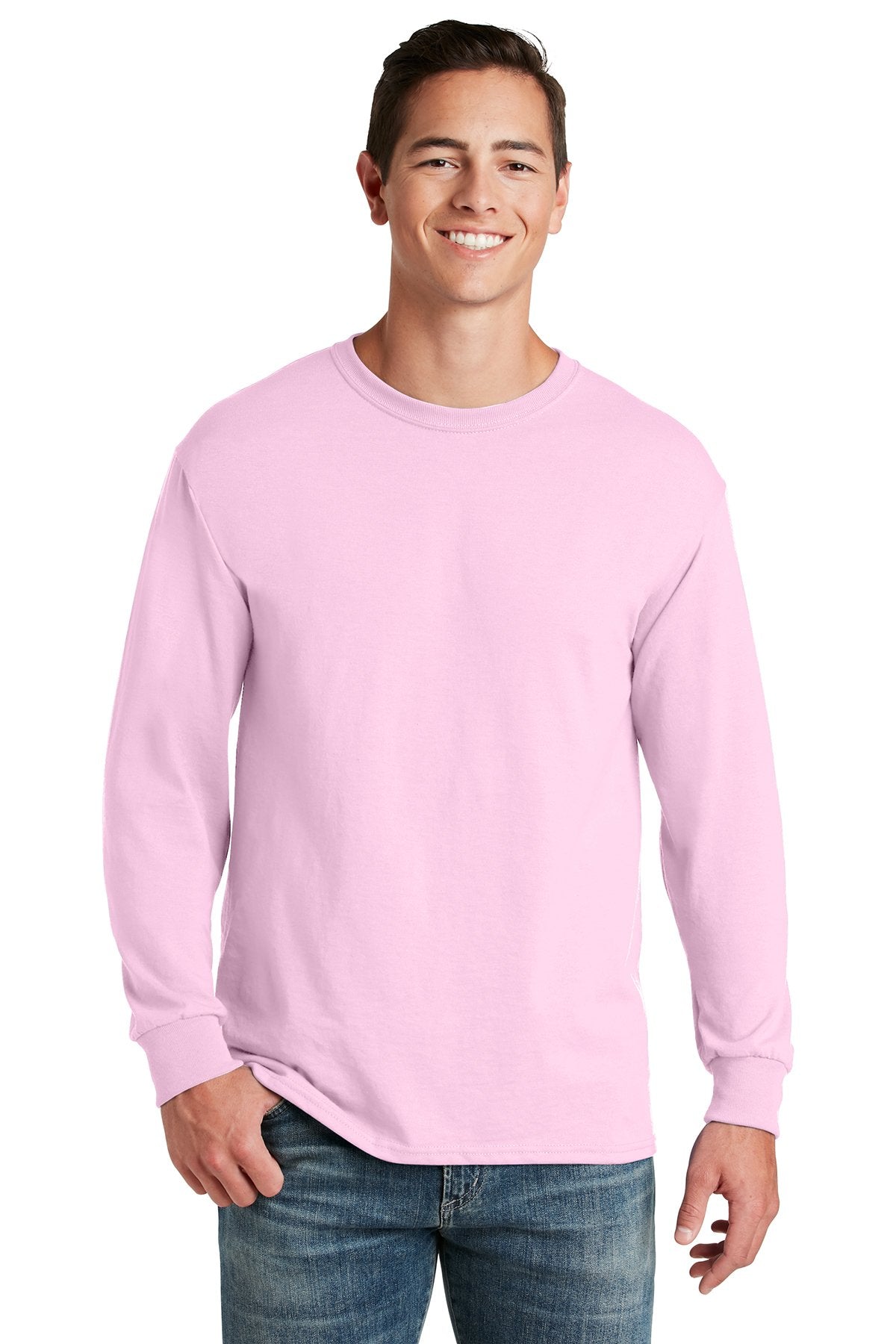 jerzees dri-power 50/50 cotton/poly long sleeve t-shirt 29ls classic pink