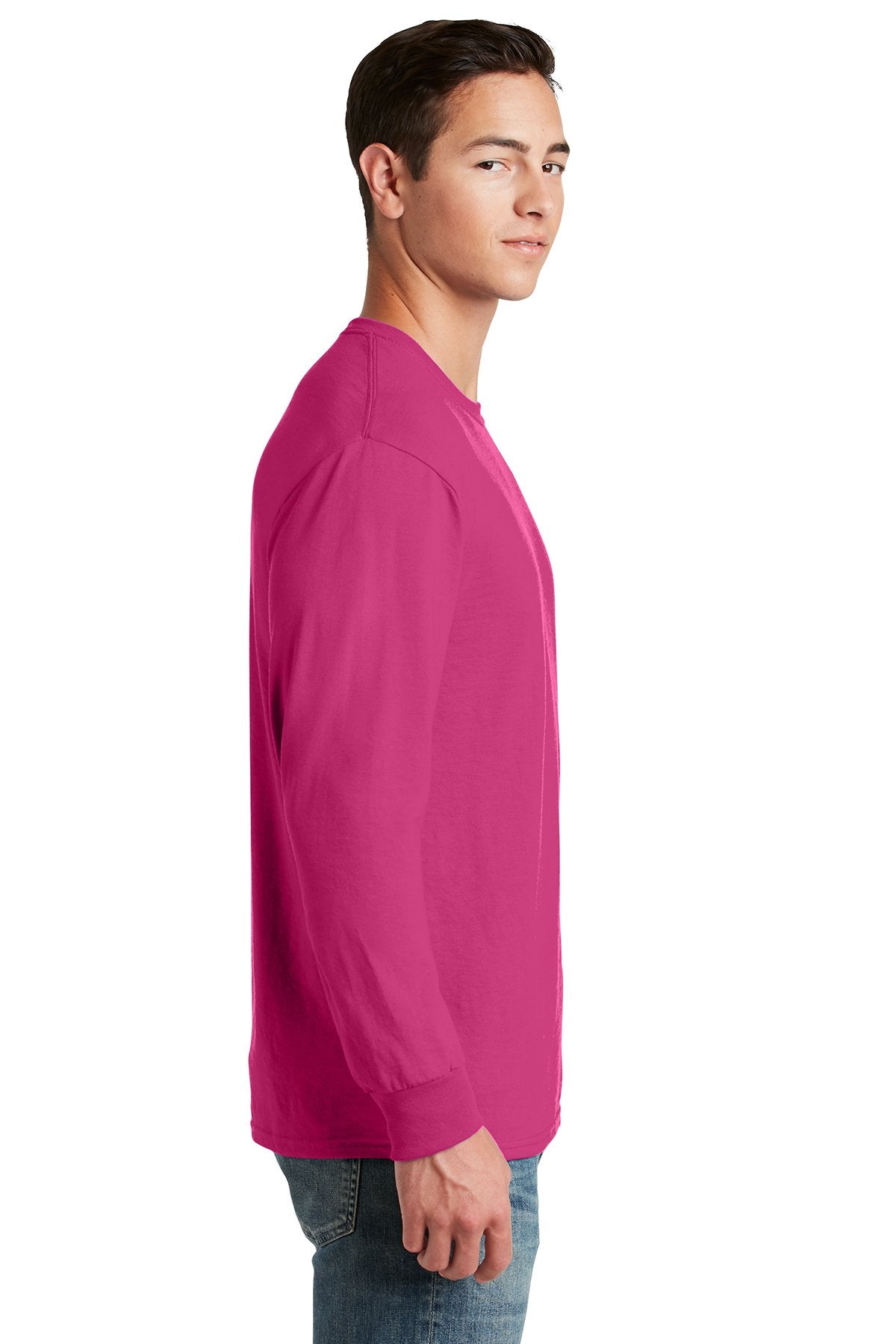 Jerzees Dri-Power 50/50 Cotton/Poly Long Sleeve T-Shirt 29LS Cyber Pink