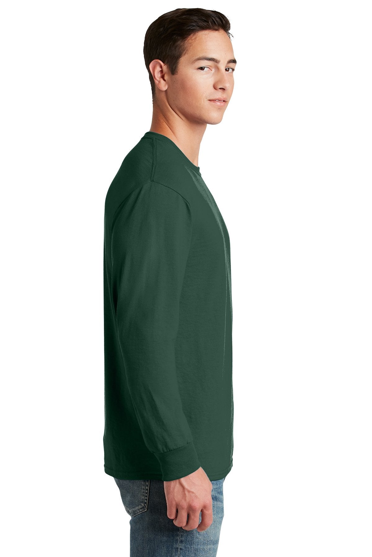 Jerzees Dri-Power 50/50 Cotton/Poly Long Sleeve T-Shirt 29LS Forest Green