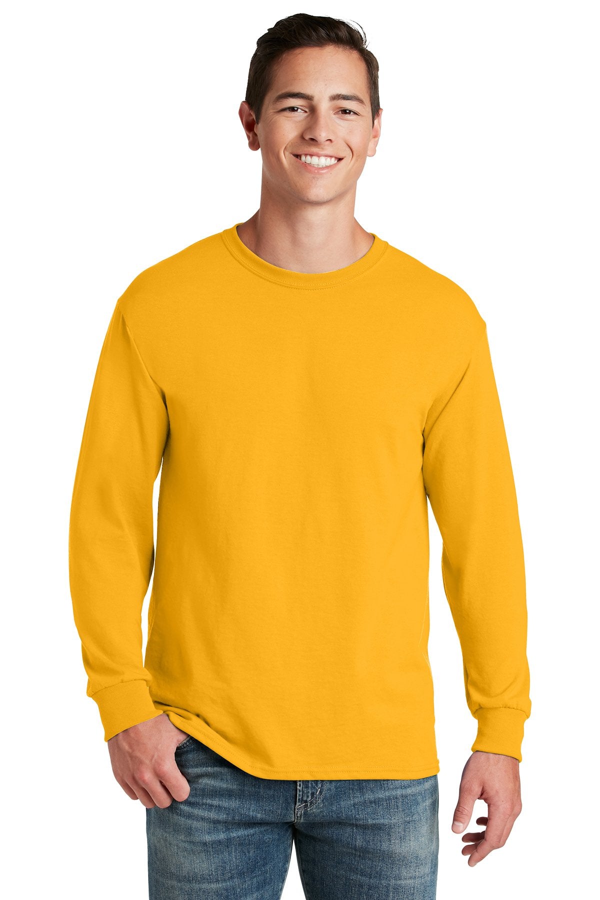 jerzees dri-power 50/50 cotton/poly long sleeve t-shirt 29ls gold