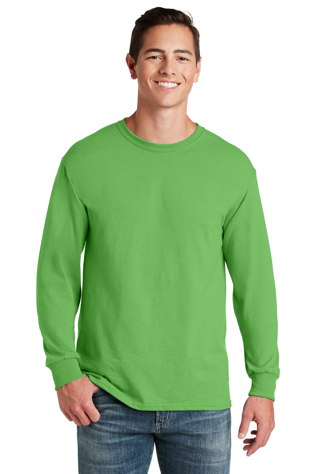 jerzees dri-power 50/50 cotton/poly long sleeve t-shirt 29ls kiwi