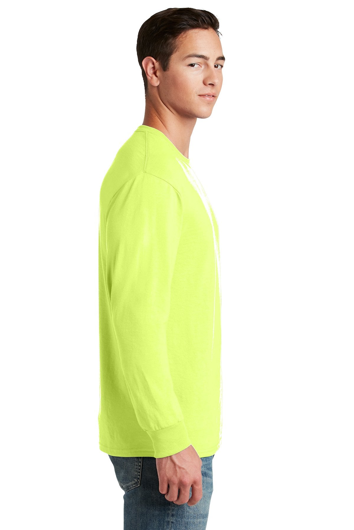 Jerzees Dri-Power 50/50 Cotton/Poly Long Sleeve T-Shirt 29LS Safety Green