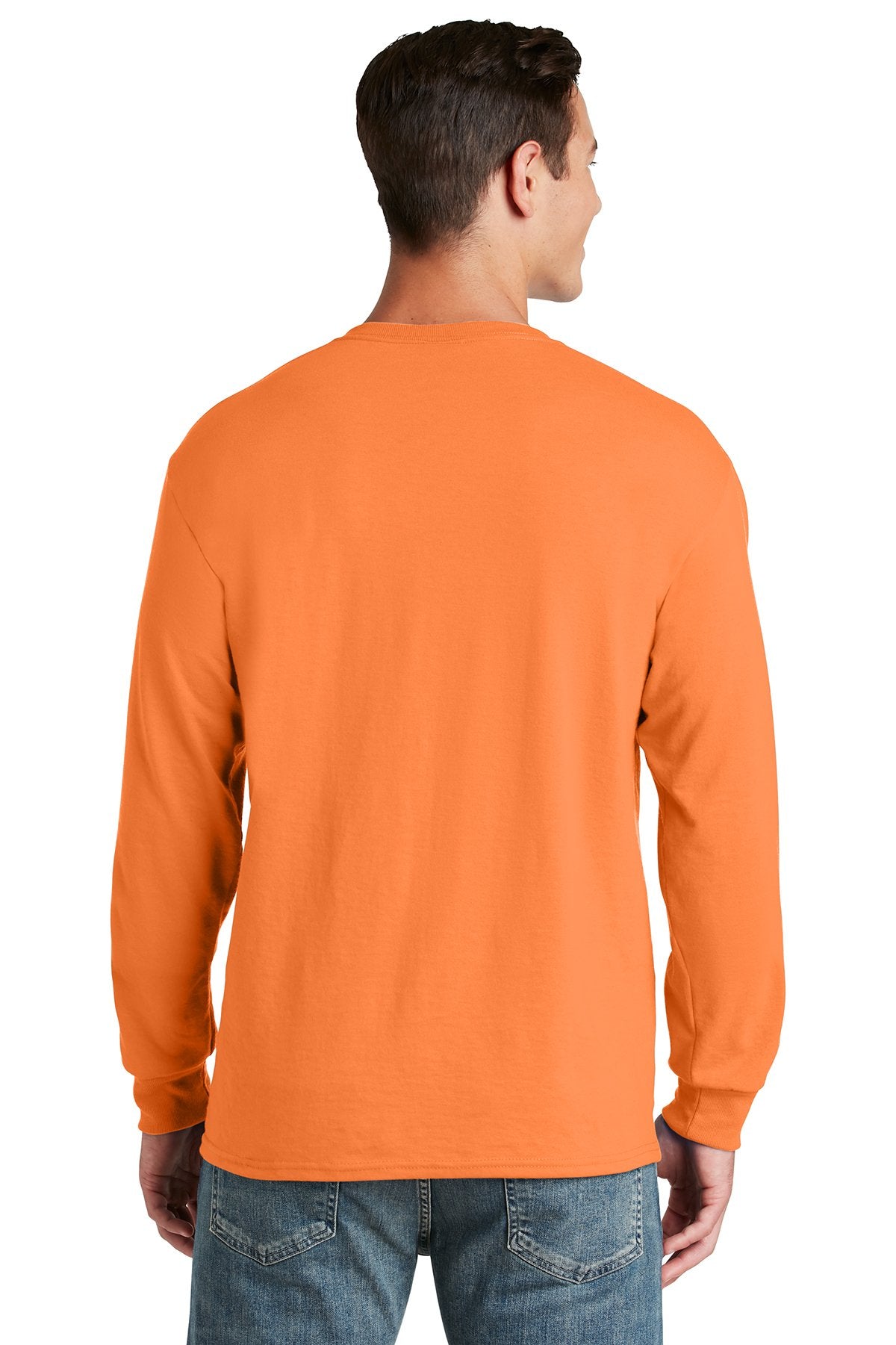 Jerzees Dri-Power 50/50 Cotton/Poly Long Sleeve T-Shirt 29LS Safety Orange