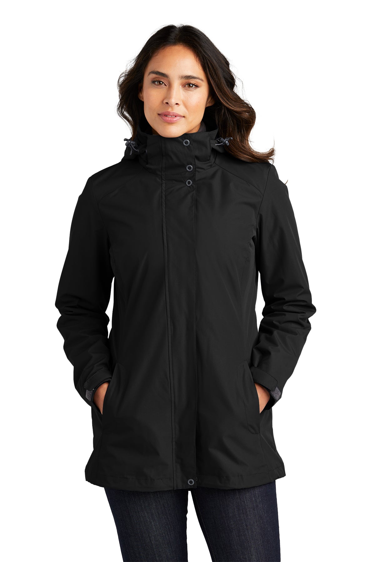 Custom Port Authority Ladies All-Weather 3-in-1 Jacket L123 Black
