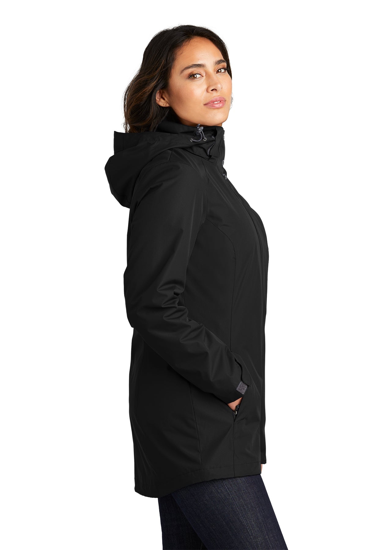 Port Authority Ladies All-Weather 3-in-1 Branded Jackets, Black