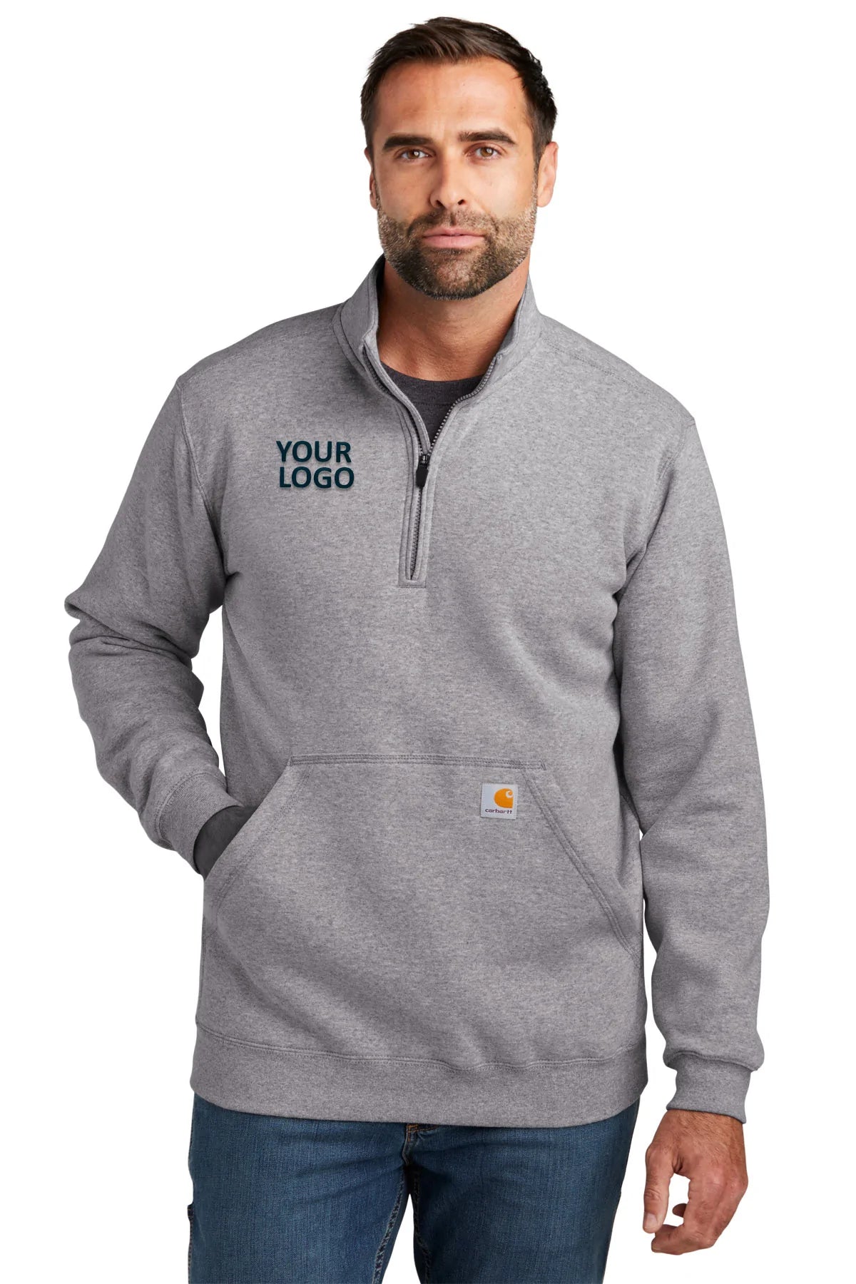 Carhartt Heather Grey CT105294 custom sweatshirts with logo