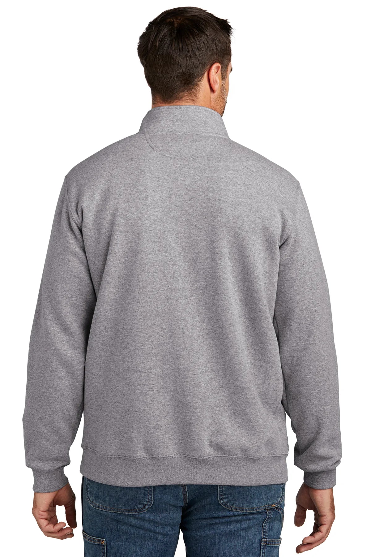 Custom Carhartt Midweight 1/4-Zip Mock Neck Sweatshirt Grey