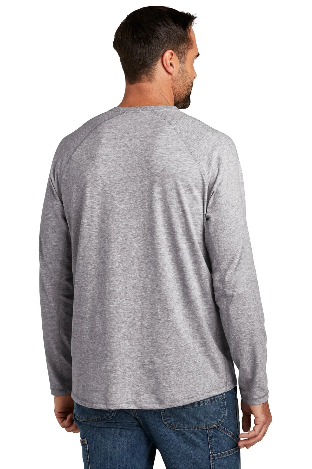 Branded Carhartt Force Long Sleeve Pocket T-Shirt Heather Grey