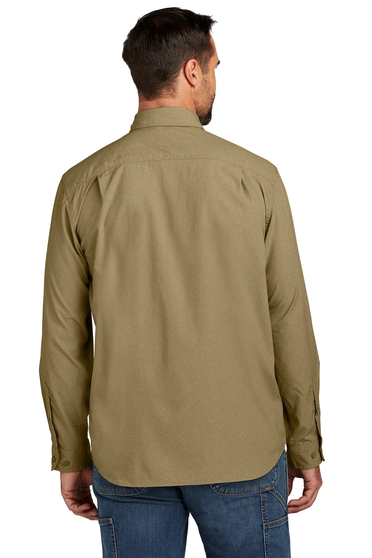 Carhartt Force Long Sleeve Custom Shirts, Dark Khaki