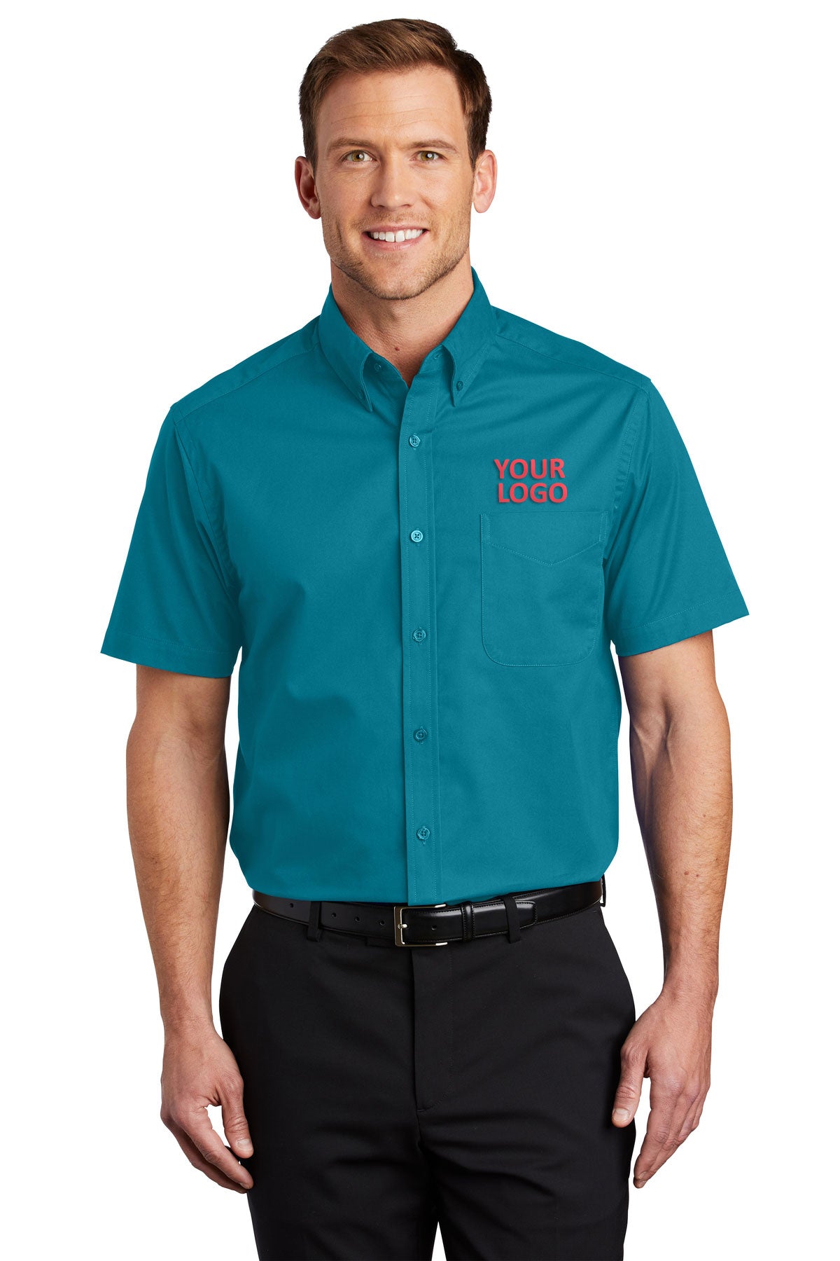 Port Authority Teal Green S508 custom work shirts
