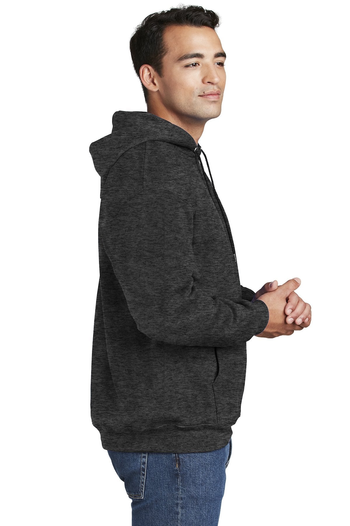 Custom Hanes Ultimate Cotton Pullover Hooded Sweatshirt Charcoal