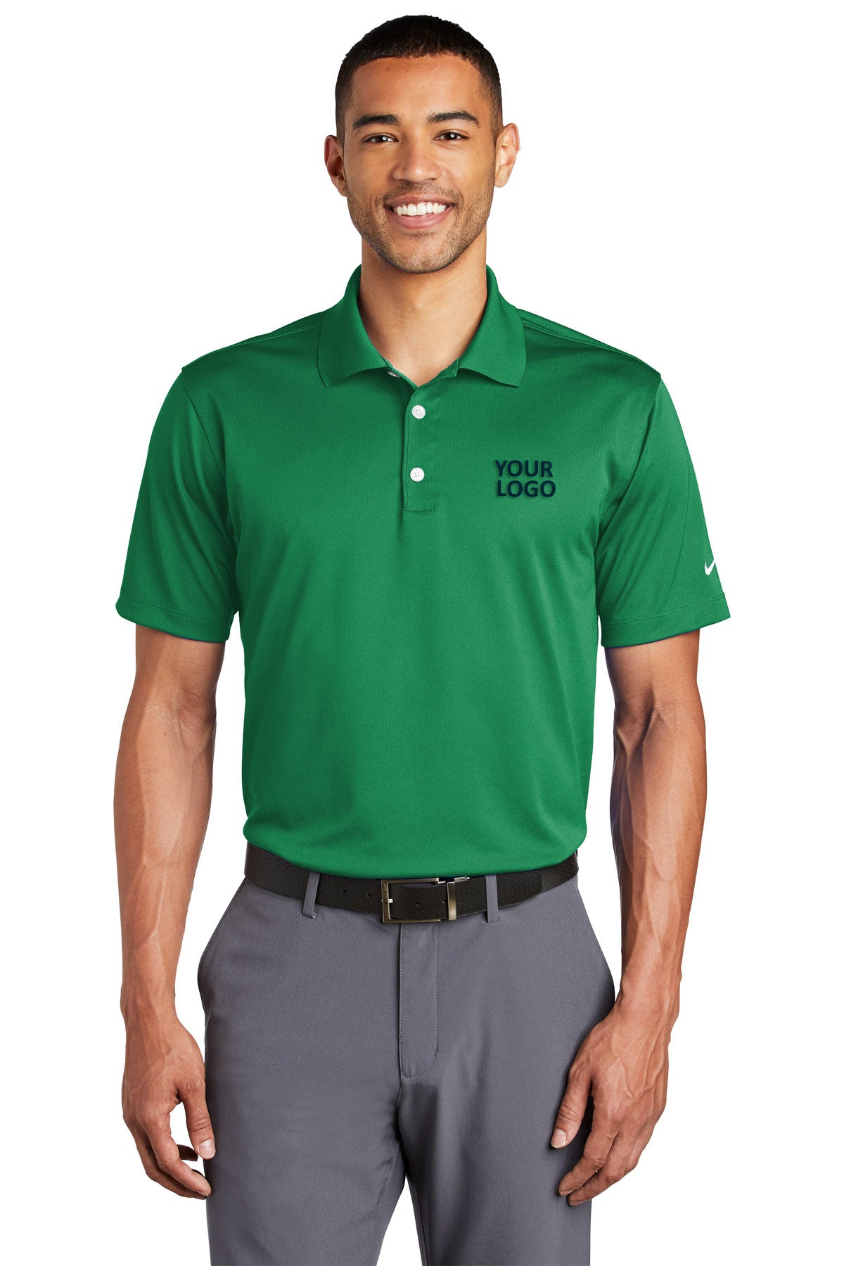 nike lucky green 203690 work polo shirts with logo