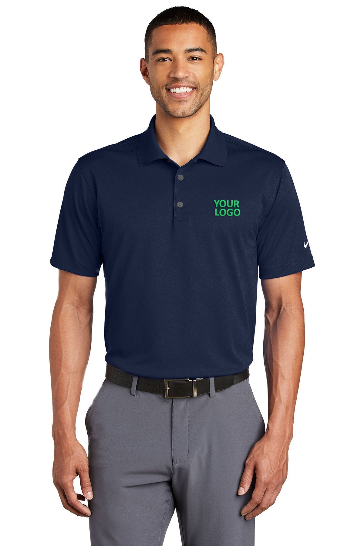 nike midnight navy 203690 work polo shirts with logo