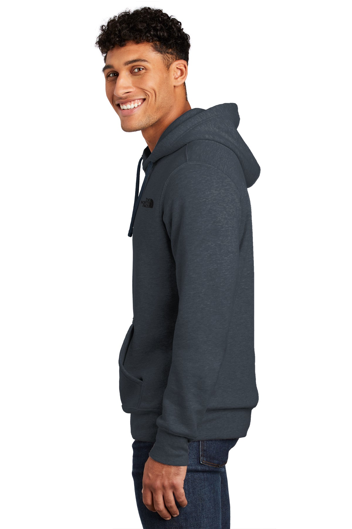 Custom North Face Chest Logo Pullover Hoodie Urban Navy Heather