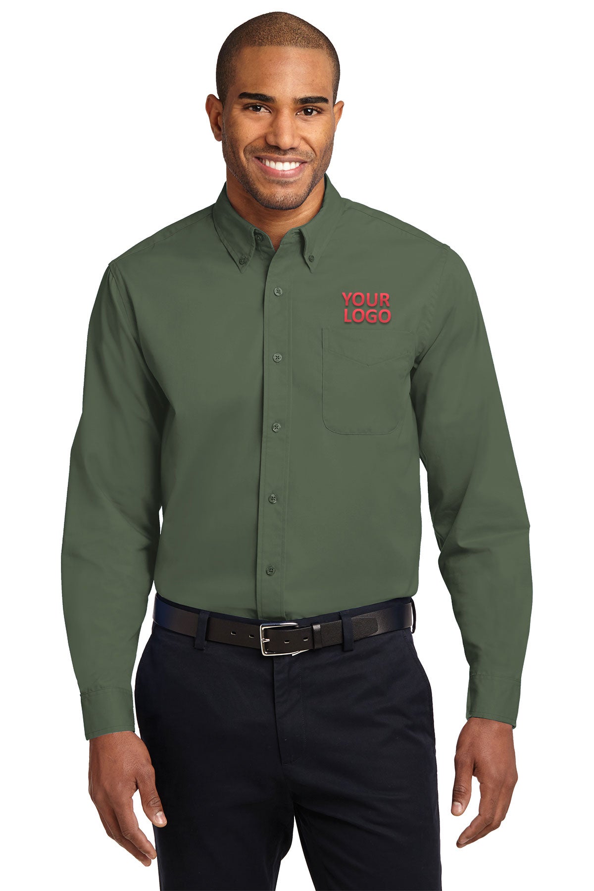 Port Authority Clover Green S608 custom embroidered shirts
