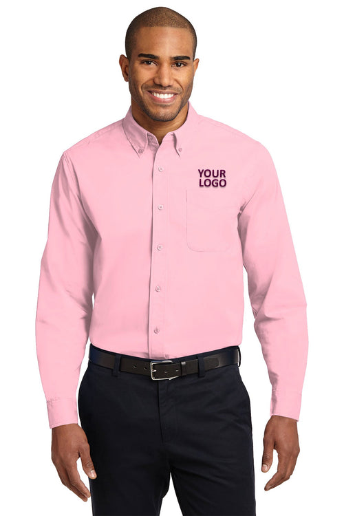 Port Authority Extended Size Easy Care Custom Shirts, Light Pink