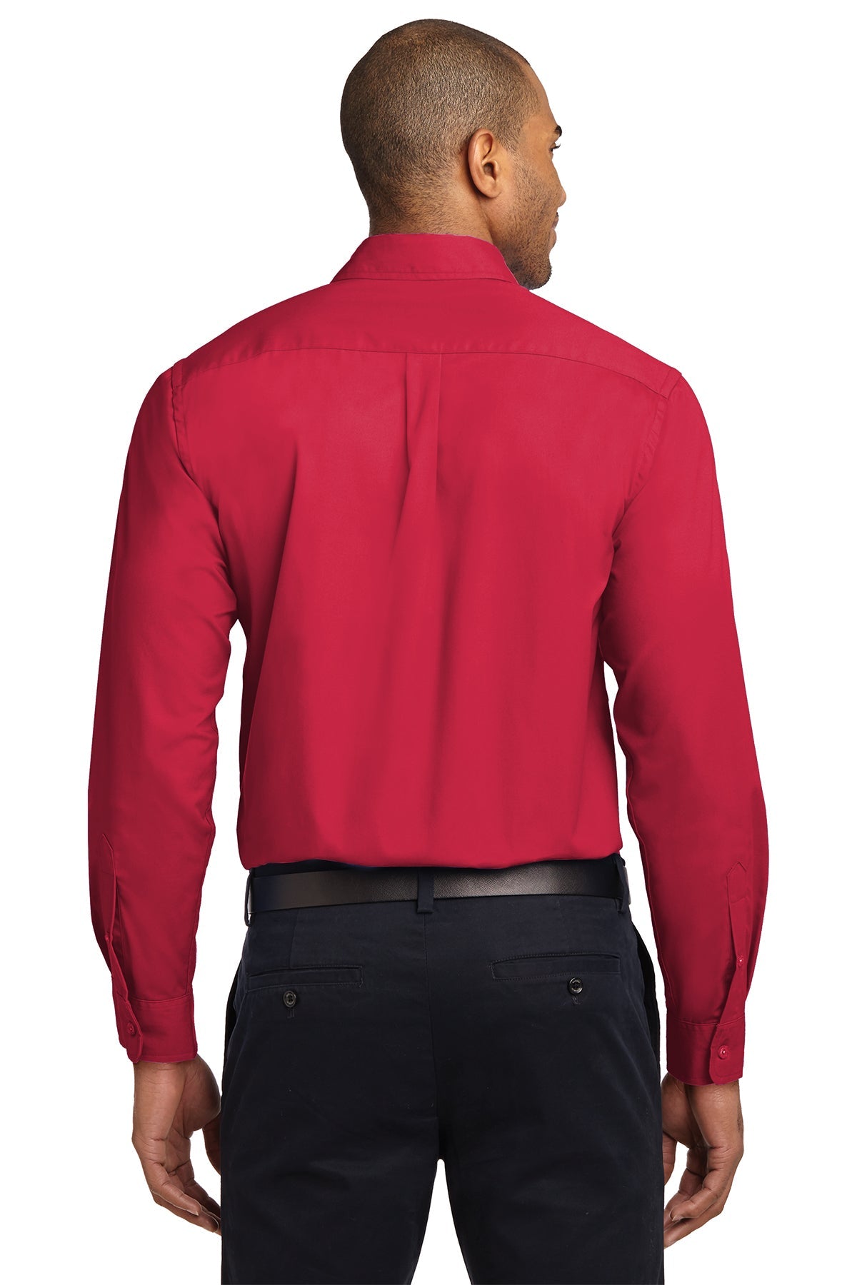 port authority_s608 _red/light stone_company_logo_button downs