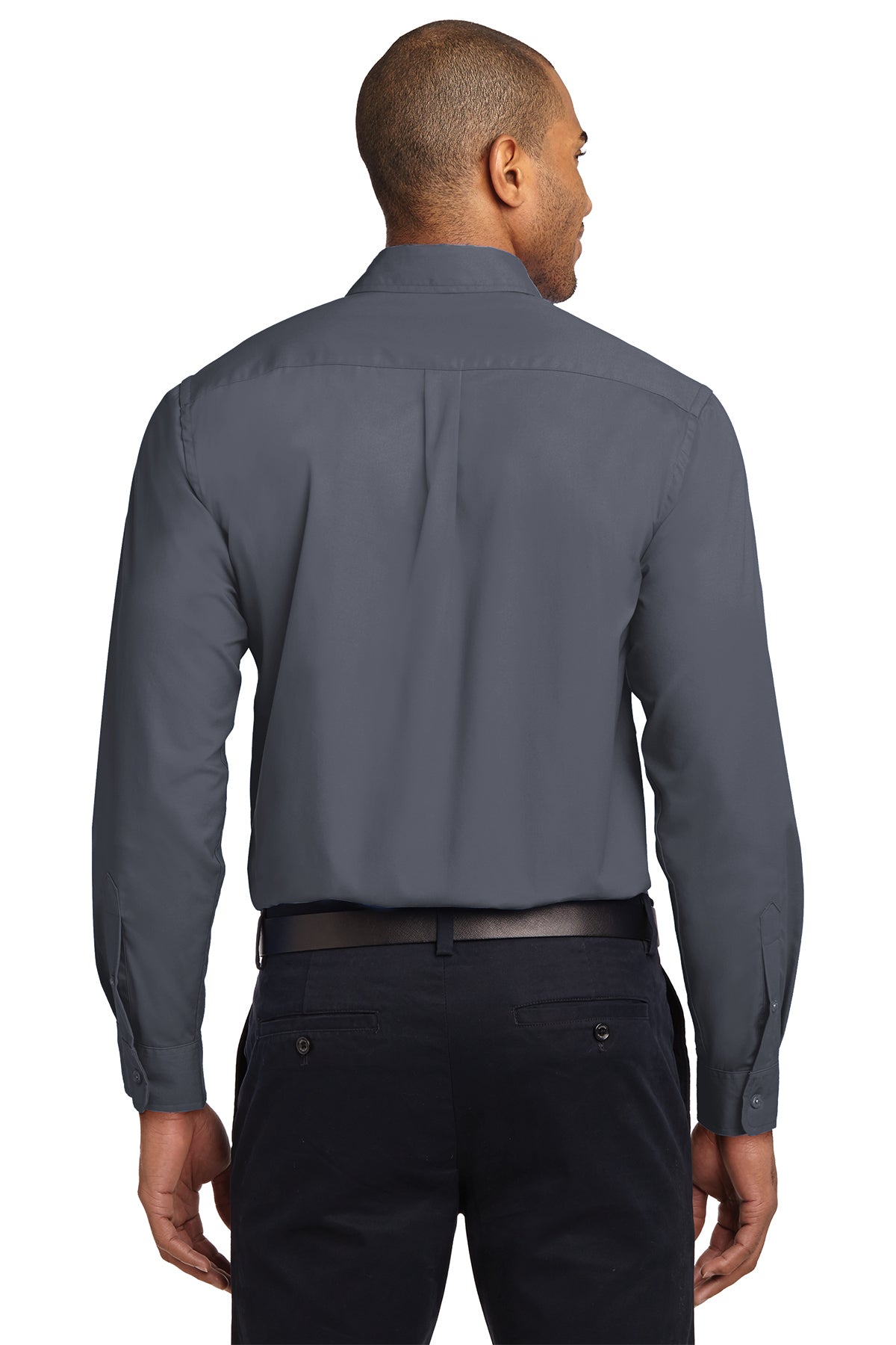 port authority_s608 _steel grey/light stone_company_logo_button downs