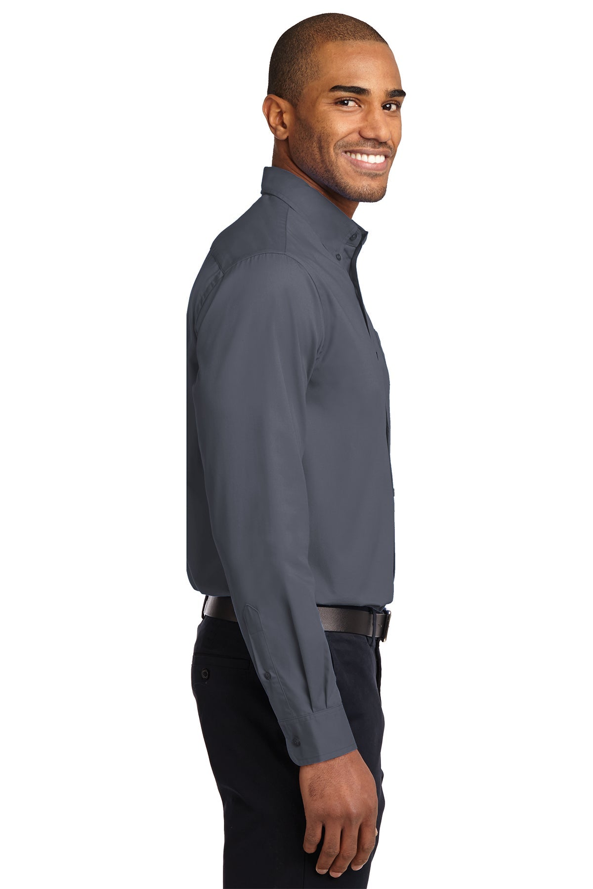 port authority_s608 _steel grey/light stone_company_logo_button downs