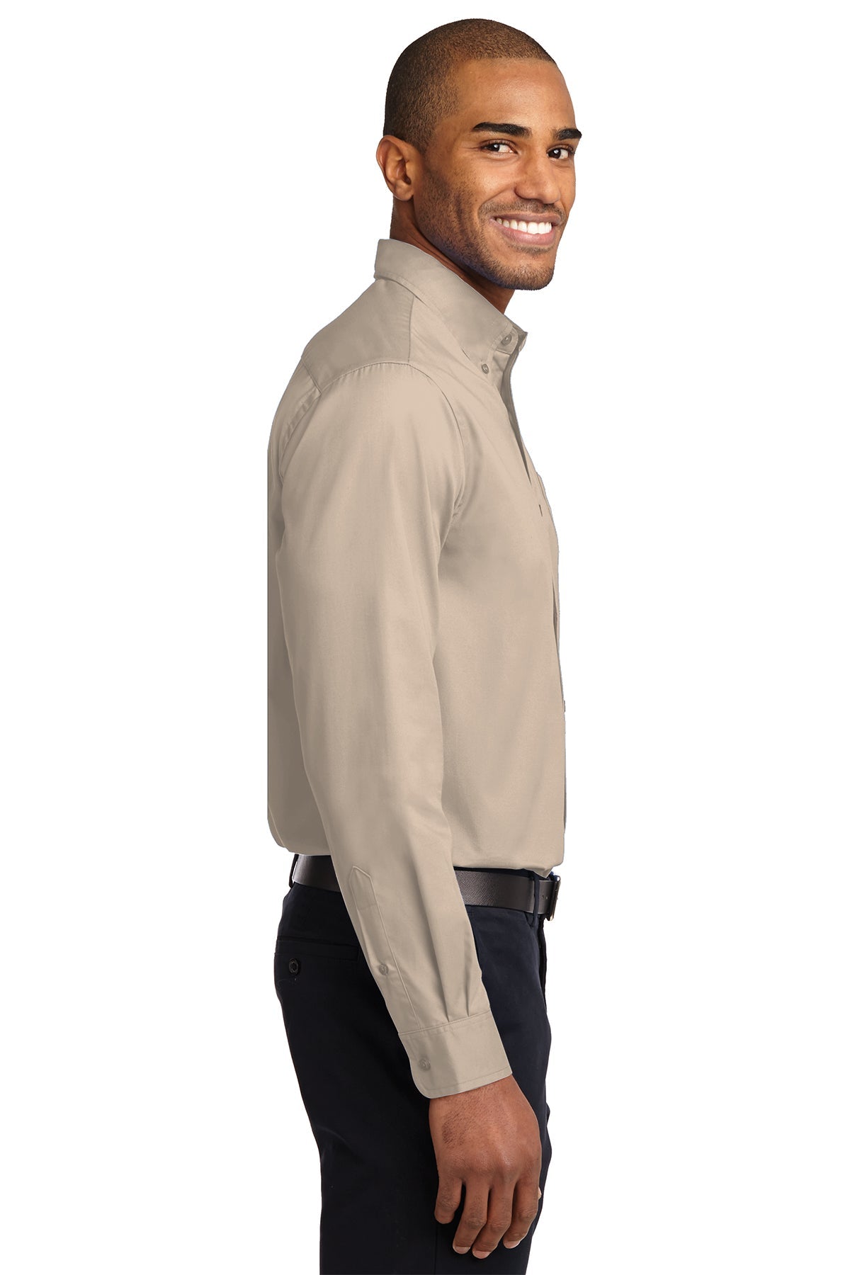 Branded Port Authority Long Sleeve Shirt Stone