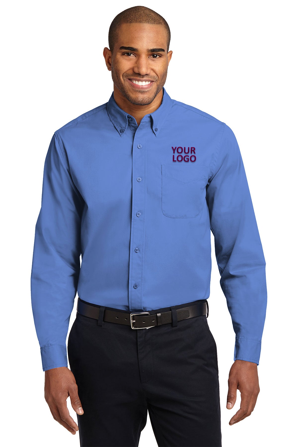 Port Authority Ultramarine Blue S608 business shirts with company logo
