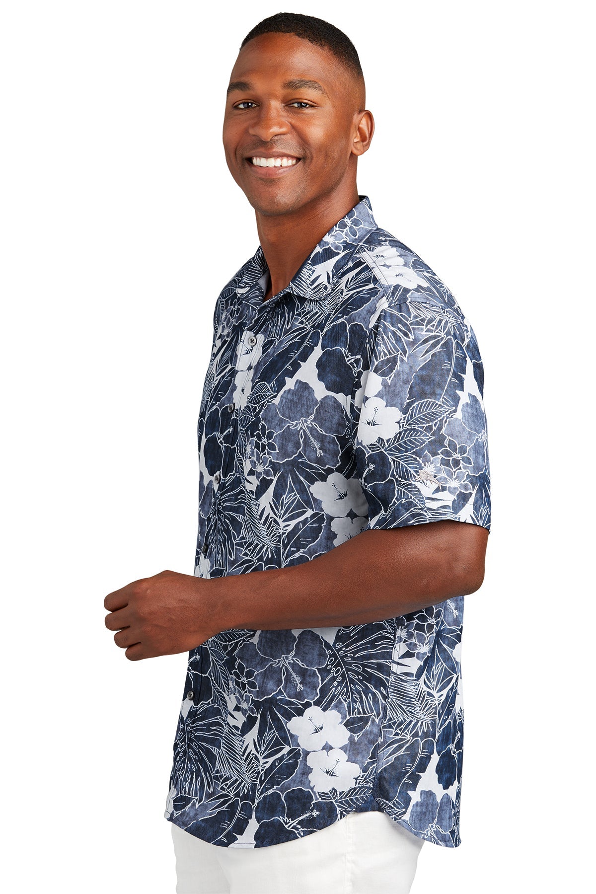 Custom Tommy Bahama Playa Flora Shirt ST325929TB Blue Note