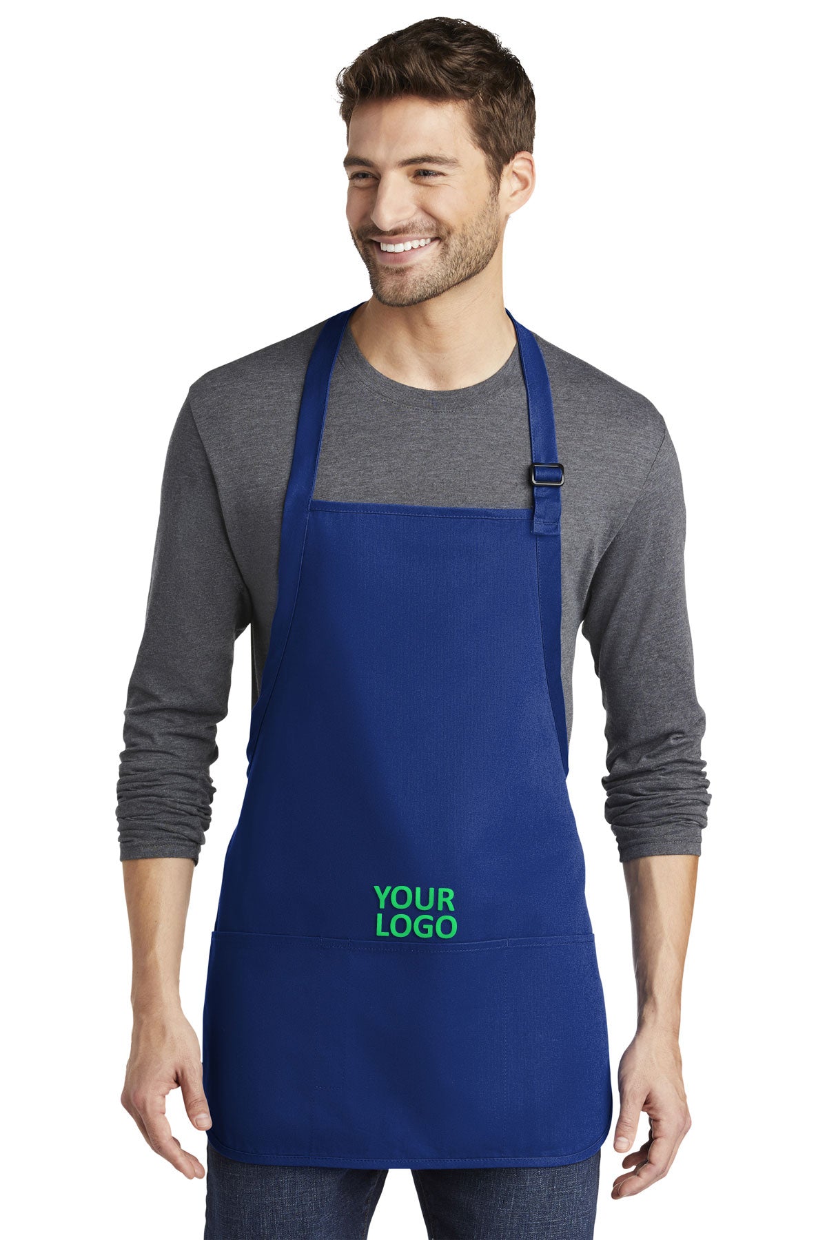 Port Authority Medium-Length Apron with Pouch Pockets A510 Royal