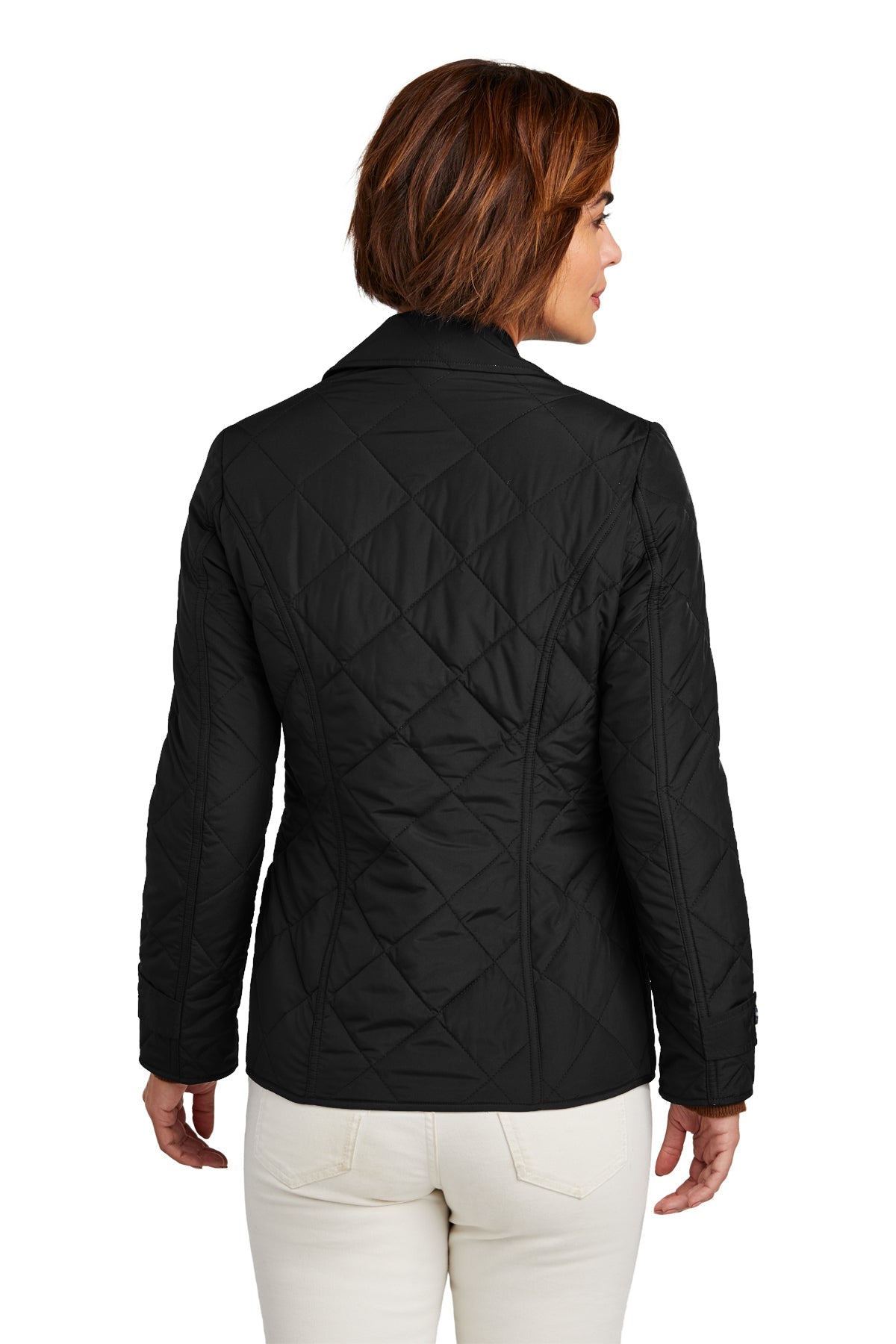 Brooks Brothers Womens Quilted Jacket, Deep Black