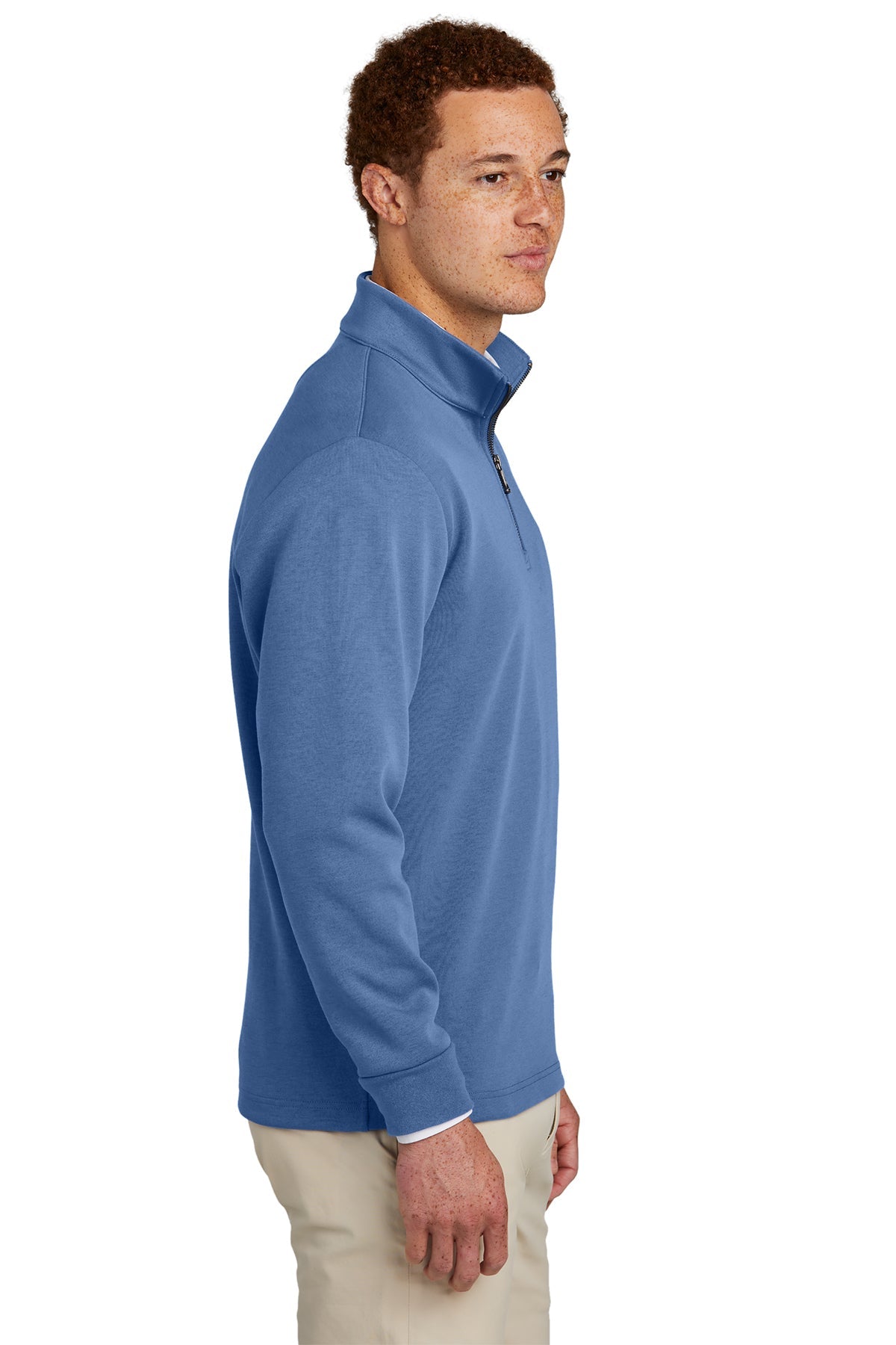 Brooks Brothers Double-Knit 1/4-Zip, Charter Blue