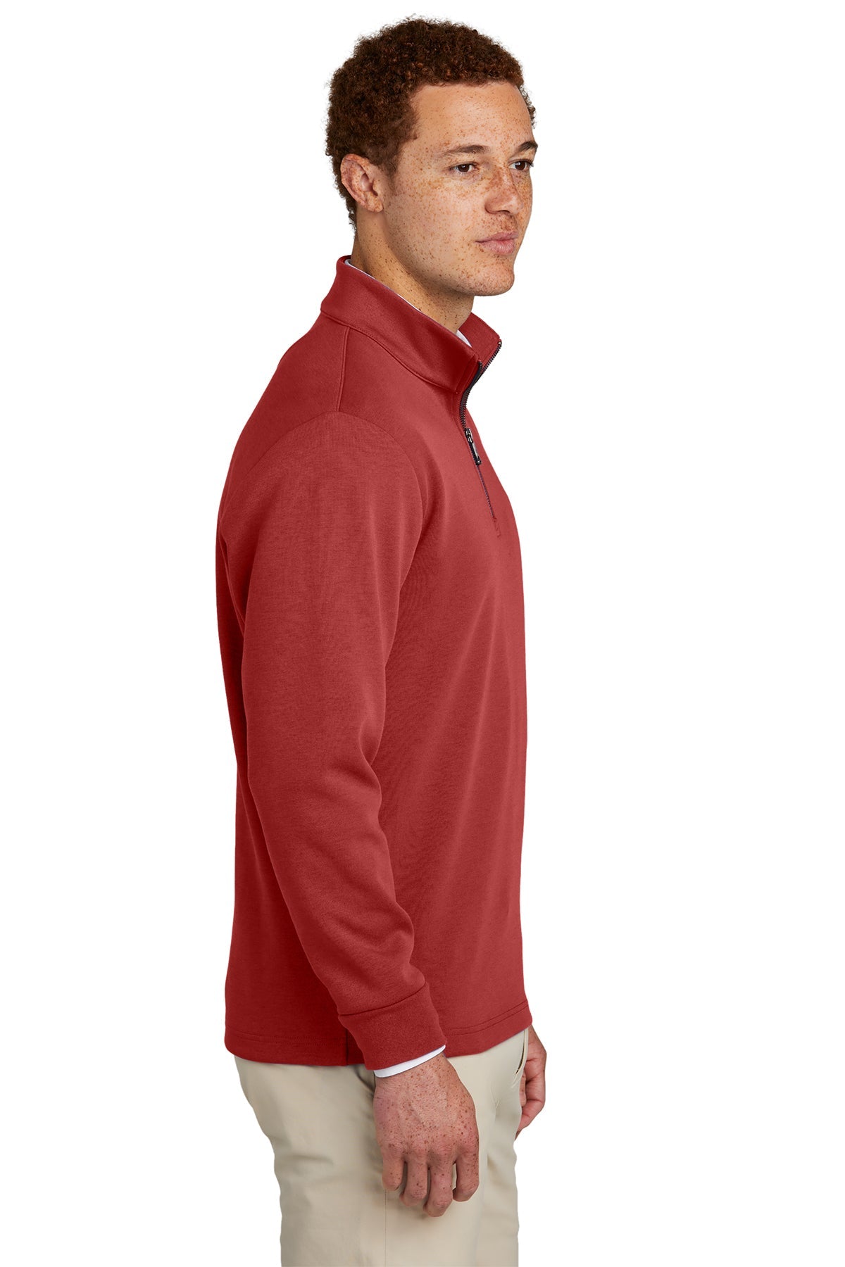 Brooks Brothers Double-Knit 1/4-Zip, Rich Red