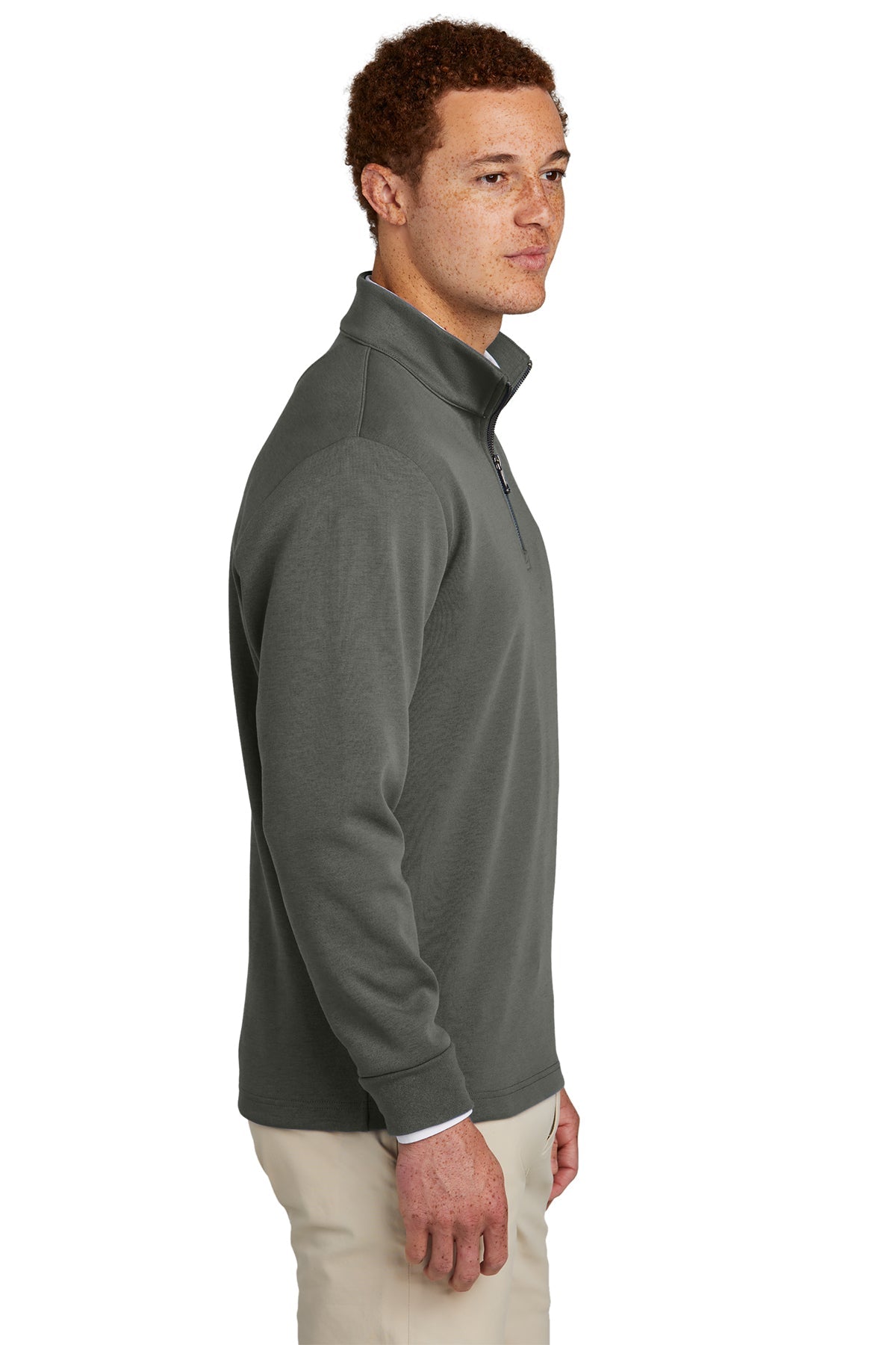 Brooks Brothers Double-Knit 1/4-Zip, Windsor Grey