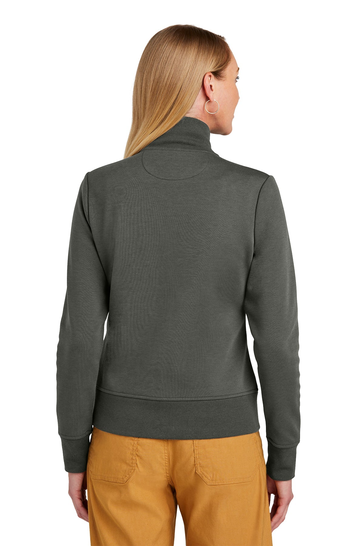 Brooks Brothers Womens Double-Knit Full-Zip, Windsor Grey