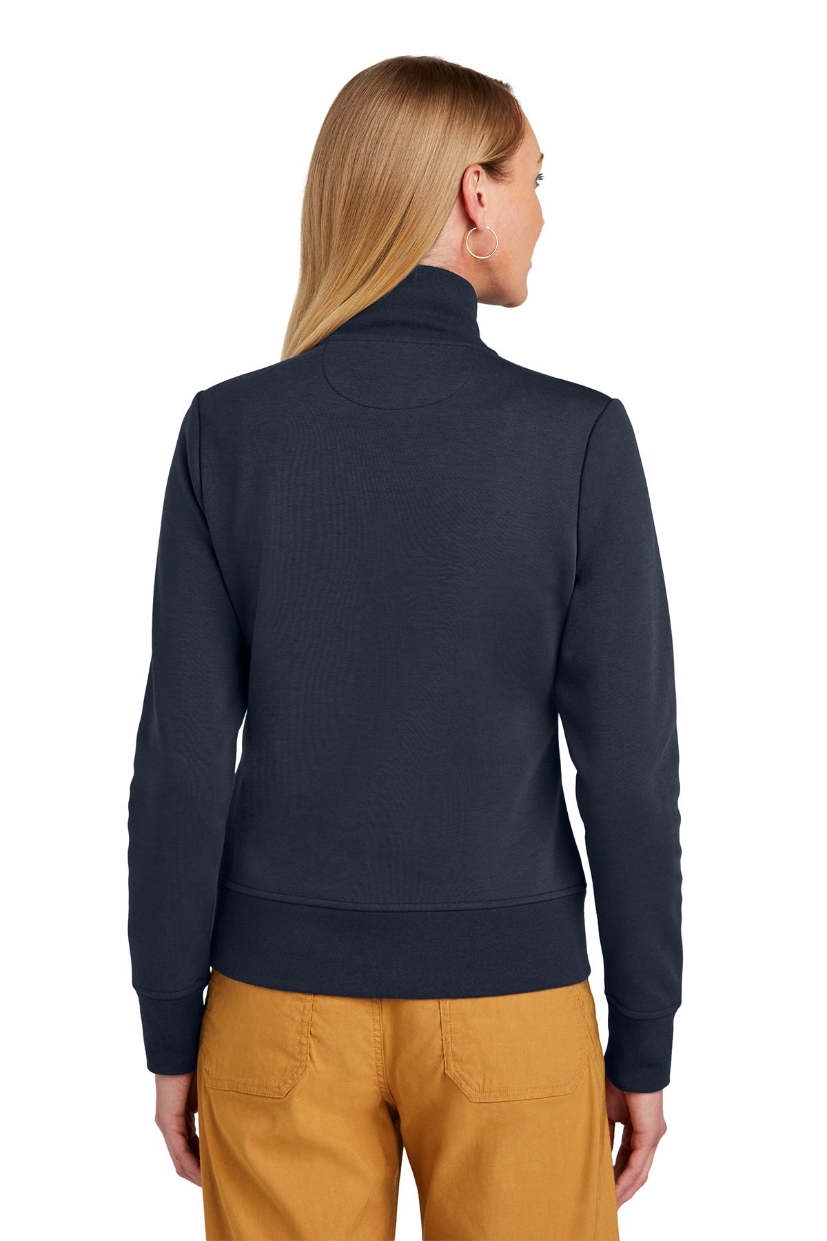 Brooks Brothers Womens Double-Knit Full-Zip, Night Navy