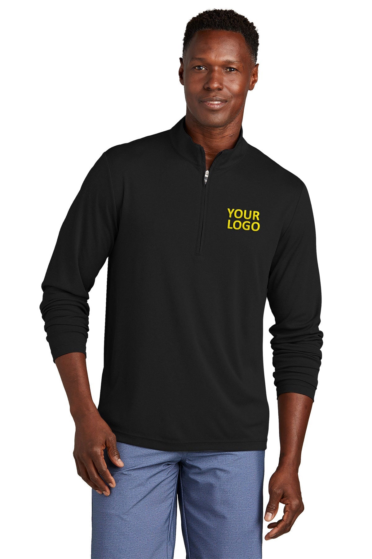 TravisMathew TM1MY397 Black custom embroidered sweatshirts