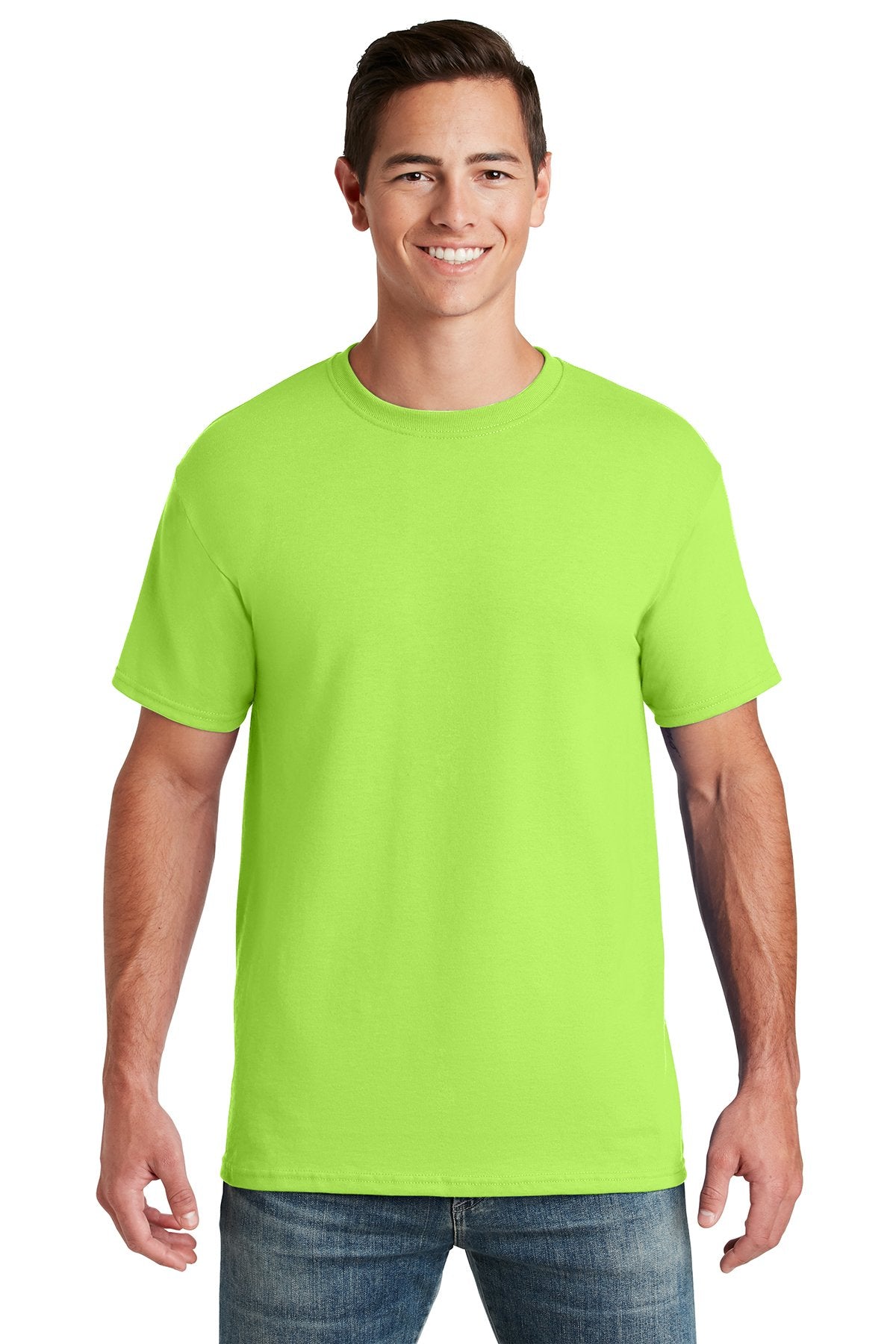 jerzees dri-power active 50/50 cotton/poly t-shirt 29m neon green