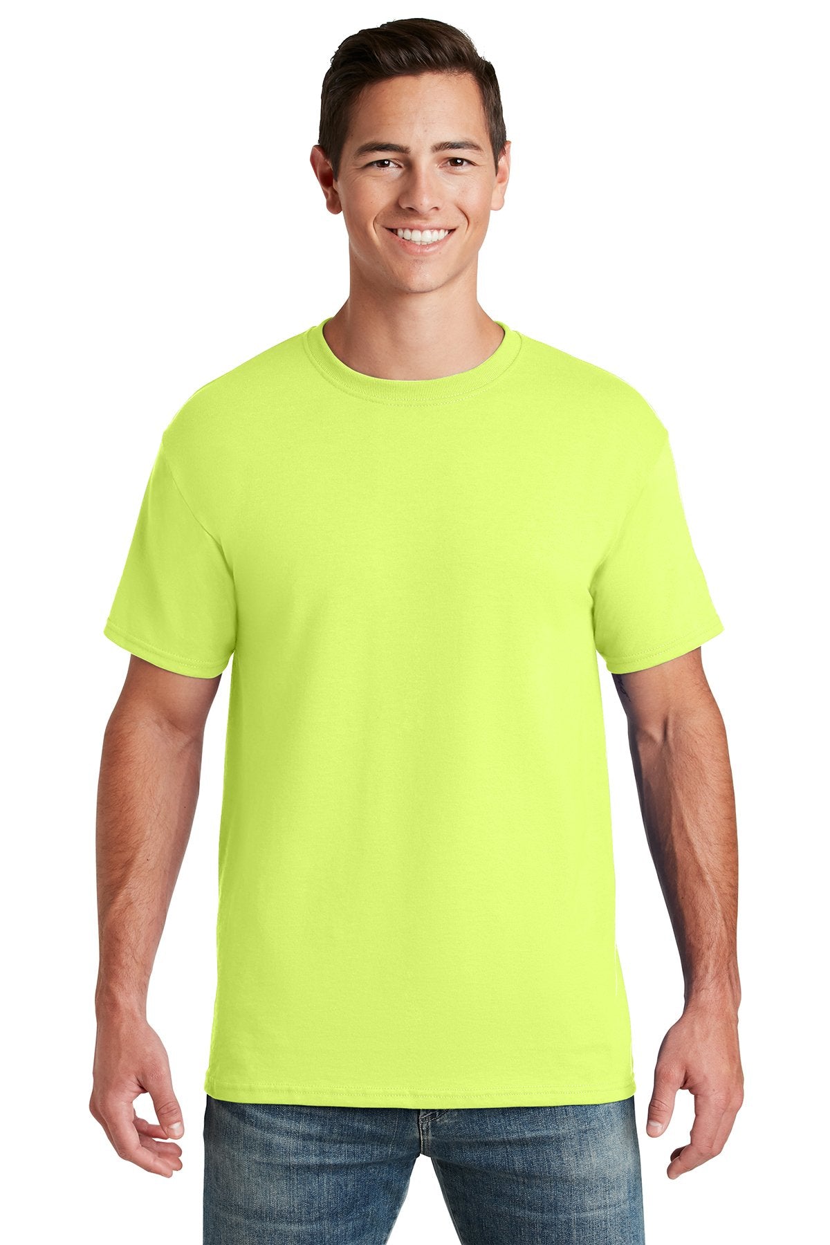 jerzees dri-power active 50/50 cotton/poly t-shirt 29m safety green