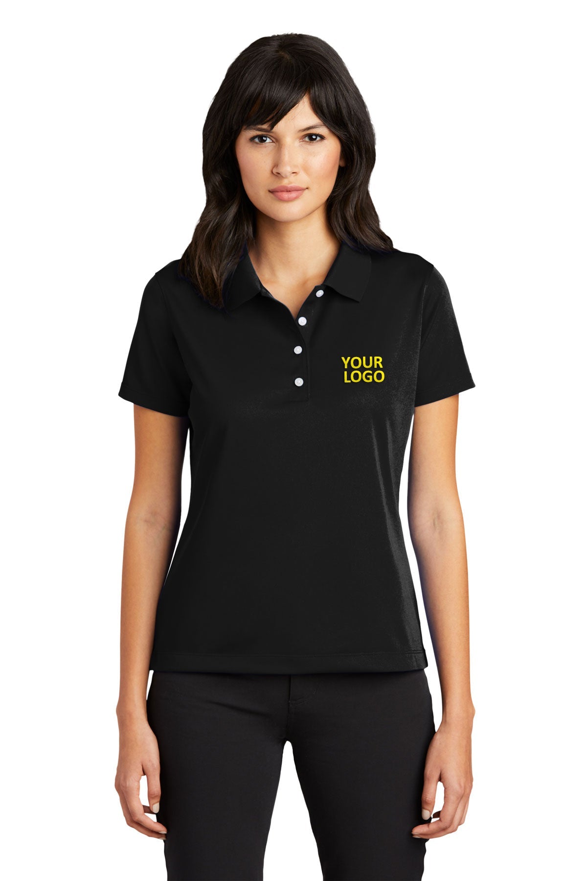 nike black 203697 custom polo shirts dri fit