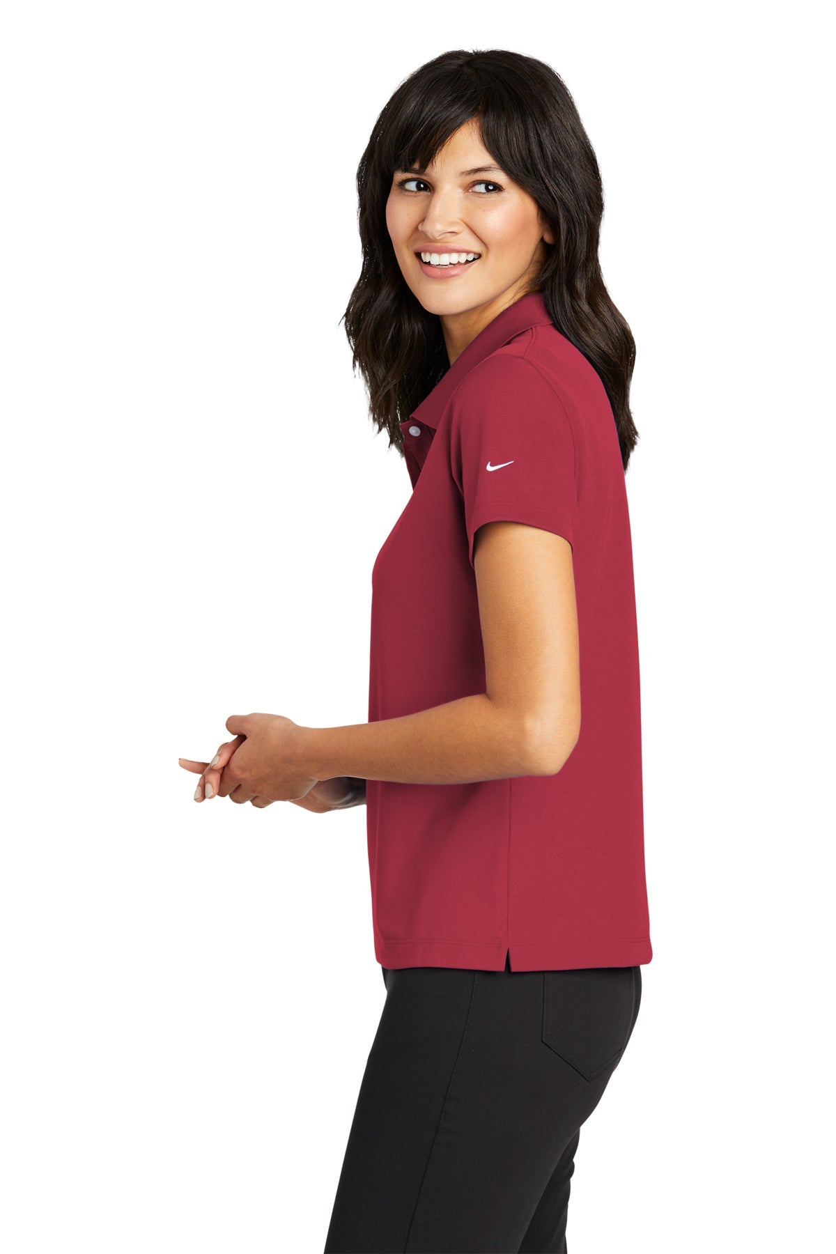 Branded Nike Ladies Tech Basic Dri-FIT Polo Pro Red