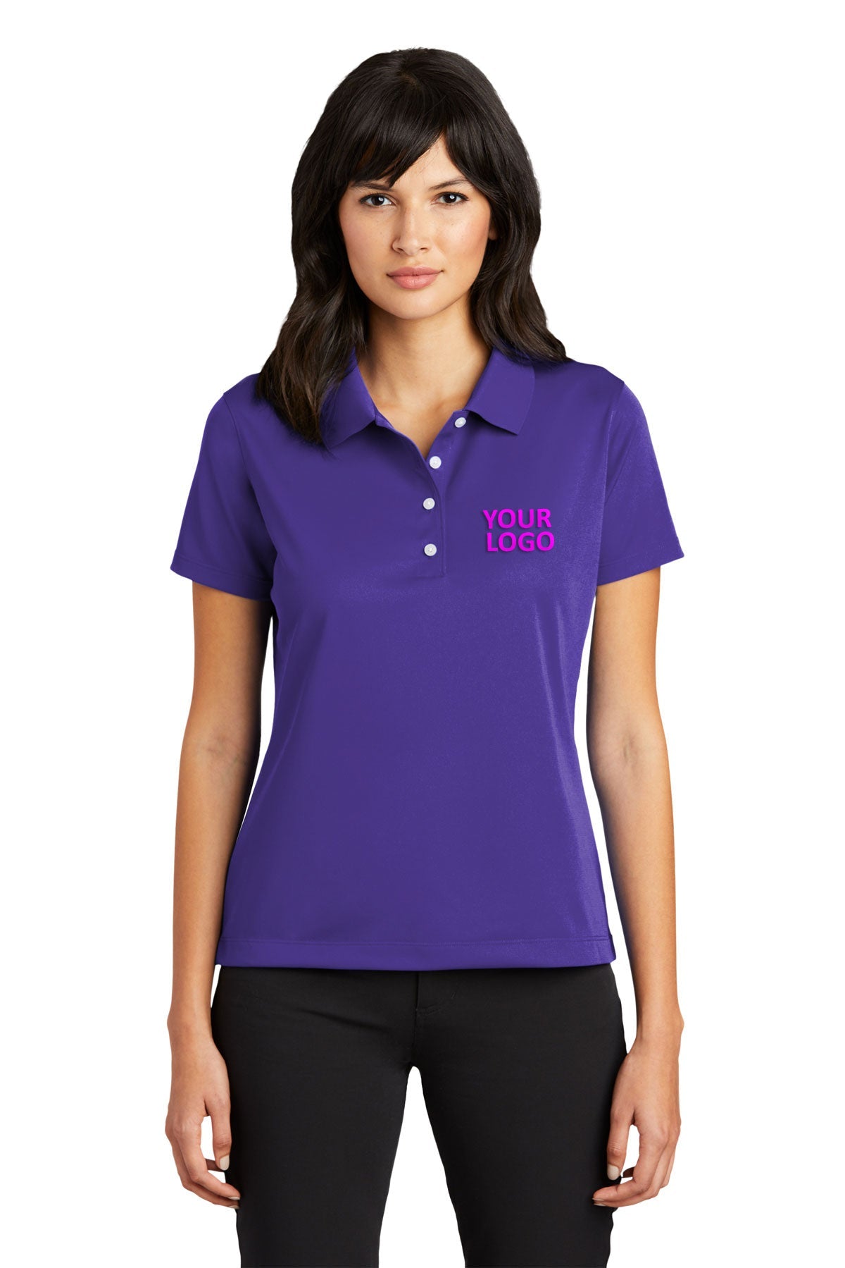 nike varsity purple 203697 embroidered polo shirts custom