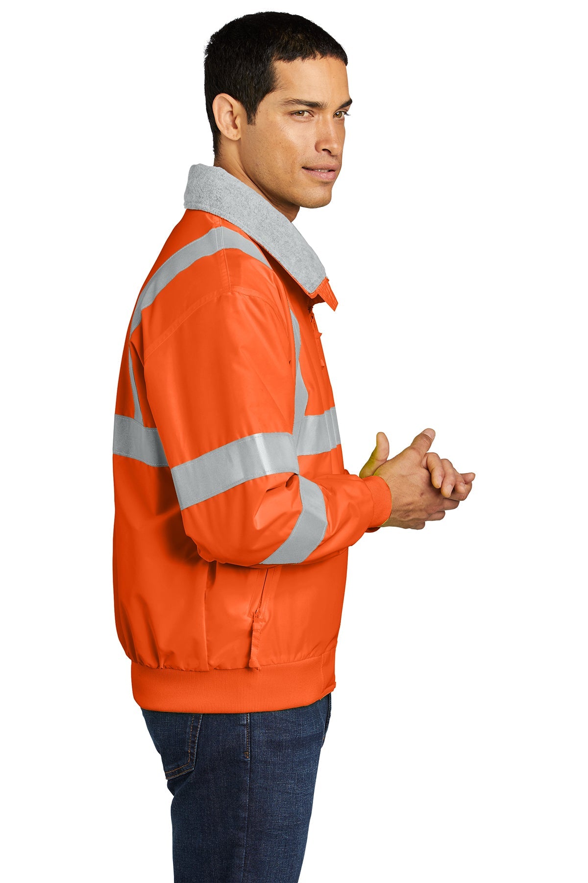 port authority_srj754 _safety orange/ reflective_company_logo_jackets