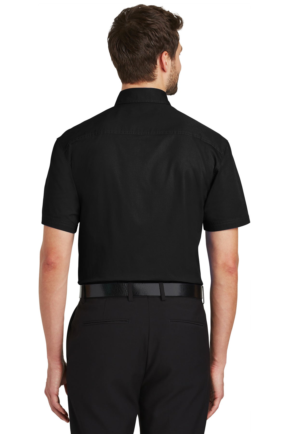 Port Authority Short Sleeve Custom Twill Shirts, Black