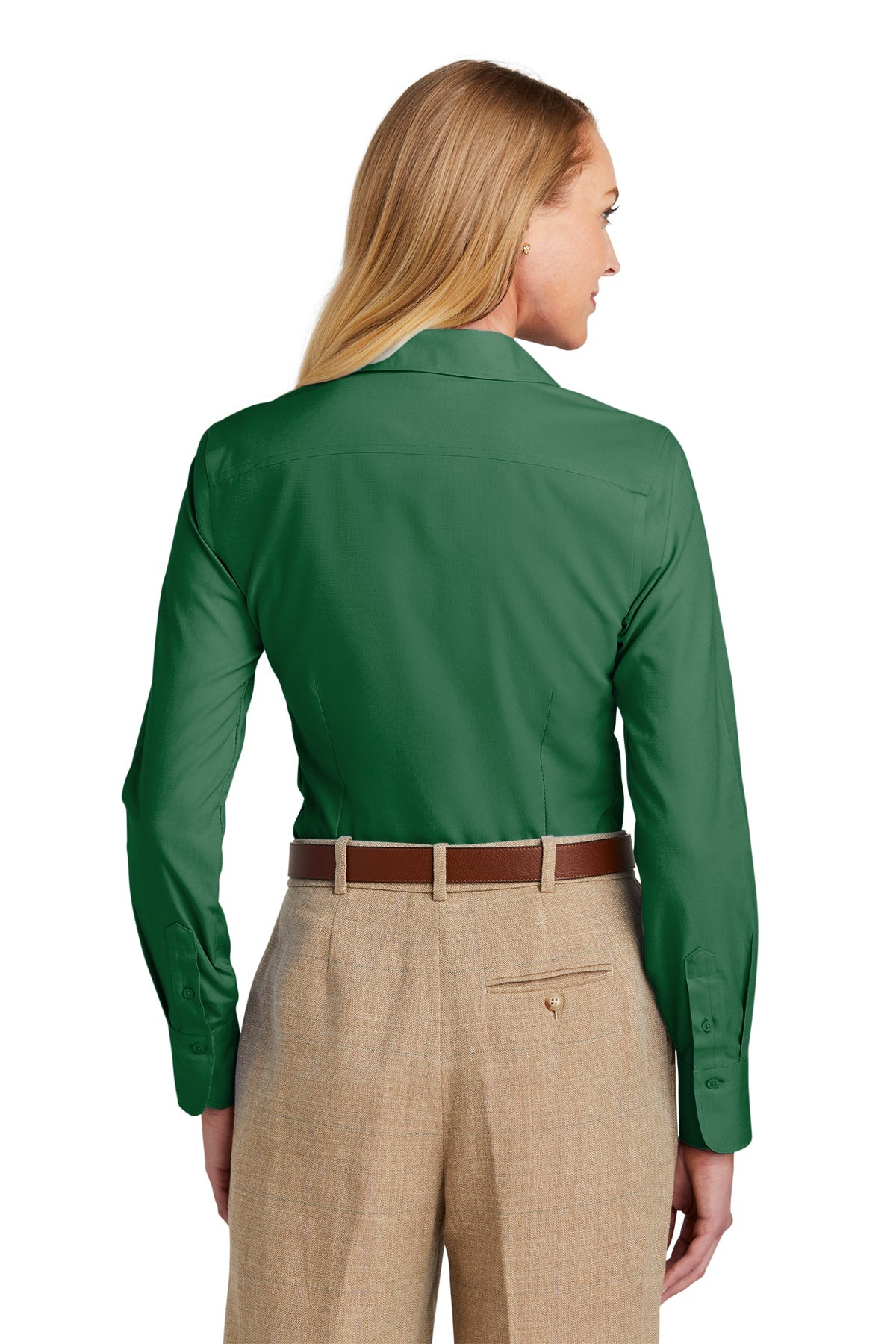 Brooks Brothers Womens Wrinkle-Free Stretch Nailhead Shirt, Club Green