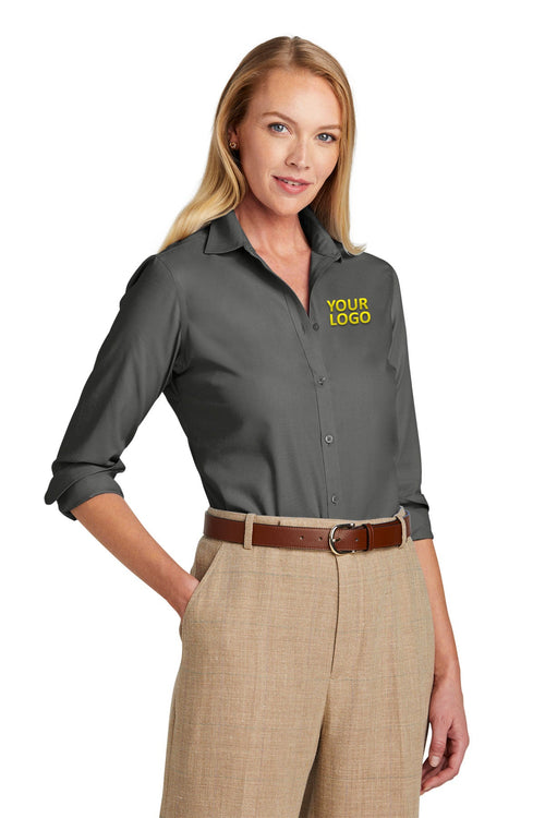 Brooks Brothers Tall Wrinkle-Free Stretch Nailhead Custom Shirts, Deep Black