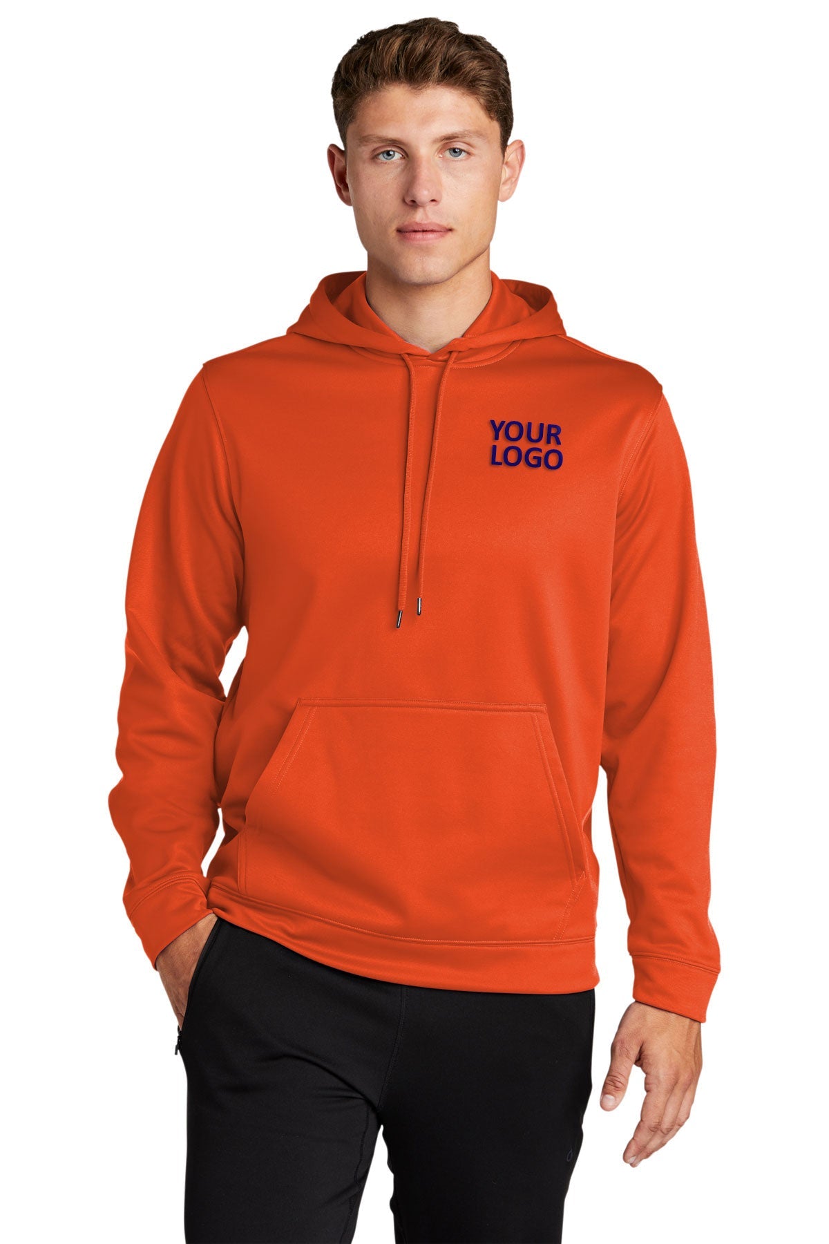 Sport-Tek Deep Orange F244 custom logo sweatshirts embroidered